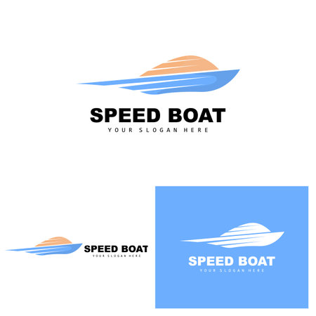 Cargo Ship Logo, Fast Cargo Ship Vector, Sailboat, Design For Ship Manufacturing Company, Waterway Sailing, Marine Vehicles, Transport, Logisticsのイラスト素材