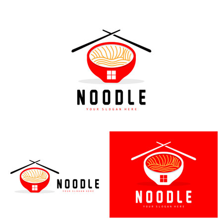 Noodle Logo, Ramen Vector, Chinese Food, Fast Food Restaurant Brand Design, Product Brand, Cafe, Company Logoのイラスト素材