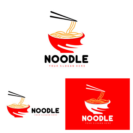 Noodle Logo, Ramen Vector, Chinese Food, Fast Food Restaurant Brand Design, Product Brand, Cafe, Company Logoのイラスト素材