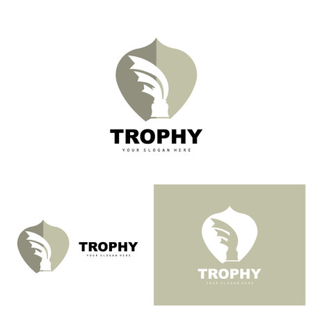 Championship Trophy Logo, Champion Award Winner Trophy Design, Vector Icon Templateのイラスト素材