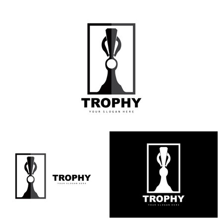 Championship Trophy Logo, Champion Award Winner Trophy Design, Vector Icon Templateのイラスト素材