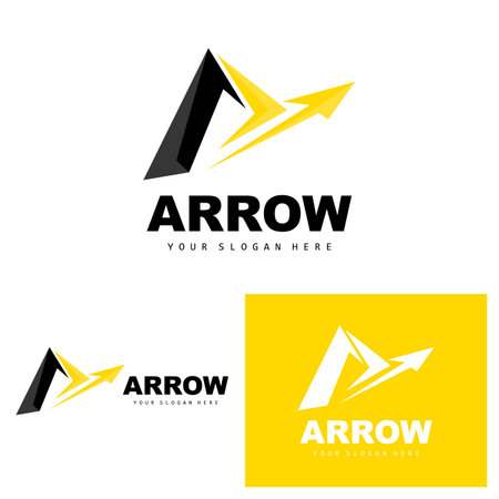 Arrow Direction Logo, Directional Direction Vector Icon, A Letter Model Designのイラスト素材