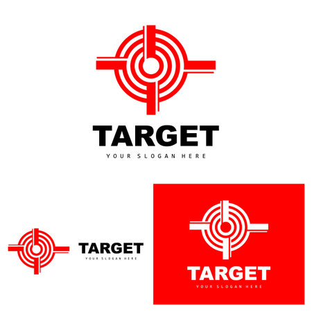 Target Logo, Arrow Shooting Design, Arrow Aim Target Icon Vectorのイラスト素材