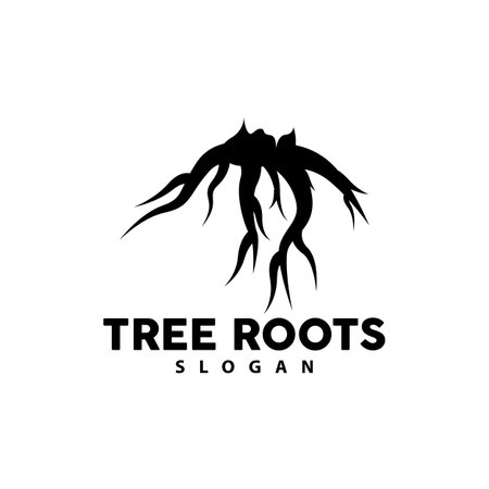 Root Logo, Tree Root Vector, Nature Tree Simple Icon Designのイラスト素材
