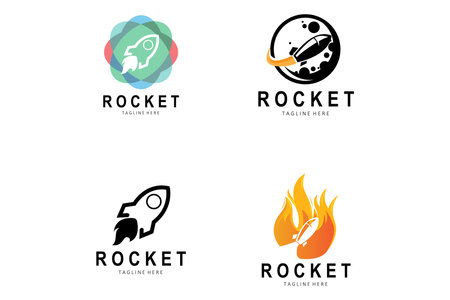 Rocket Logo Design, space exploration vehicleのイラスト素材