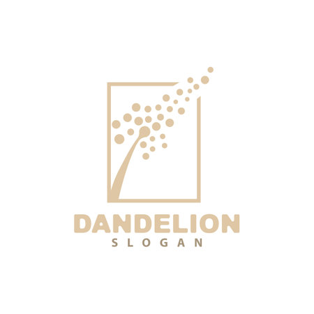 Dandelion Flower Vector, Flower Plant Illustration Icon, Dendelion Logo Simple Designのイラスト素材