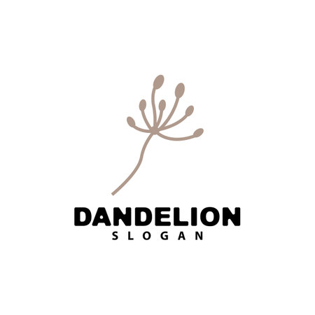 Dandelion Flower Vector, Flower Plant Illustration Icon, Dendelion Logo Simple Designのイラスト素材