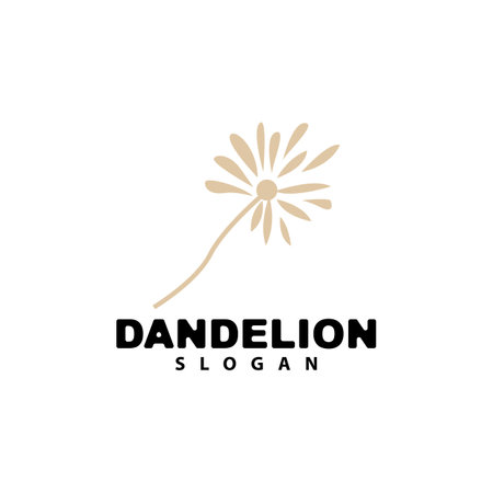 Dandelion Flower Vector, Flower Plant Illustration Icon, Dendelion Logo Simple Designのイラスト素材