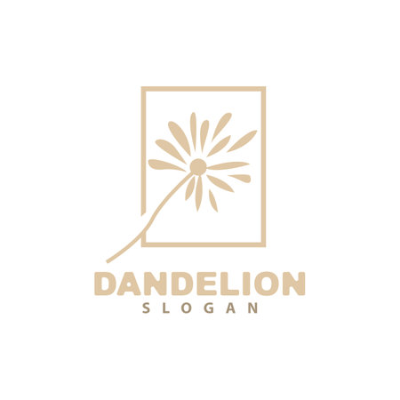 Dandelion Flower Vector, Flower Plant Illustration Icon, Dendelion Logo Simple Designのイラスト素材