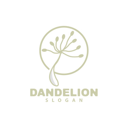 Dandelion Flower Vector, Flower Plant Illustration Icon, Dendelion Logo Simple Designのイラスト素材