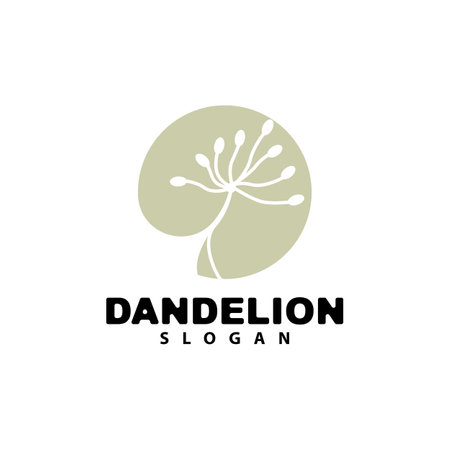 Dandelion Flower Vector, Flower Plant Illustration Icon, Dendelion Logo Simple Designのイラスト素材