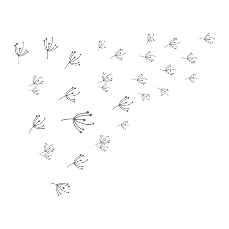 Dandelion Flower Vector, Flower Plant Illustration Icon, Dendelion Logo Simple Designのイラスト素材