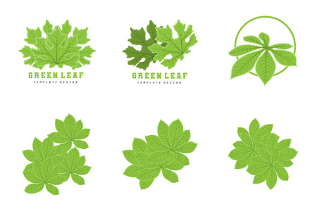 Leaf Lines logo design, Background Icons Artwork Artwork Colors pAstelのイラスト素材