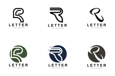 R Letter Logo, Vector Alphabet Symbol, Design For Brand Logos With Initial Letterのイラスト素材