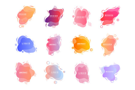 Liquid Background, Gradient Bubble Vector, Logo Template Banner And Abstract Wallpaper Posterのイラスト素材
