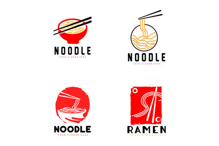 Noodle Logo, Ramen Vector, Chinese Food, Fast Food Restaurant Brand Design, Product Brand, Cafe, Company Logoのイラスト素材