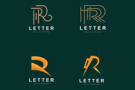 R Letter Logo, Vector Alphabet Symbol, Design For Brand Logos With Initial Letterのイラスト素材
