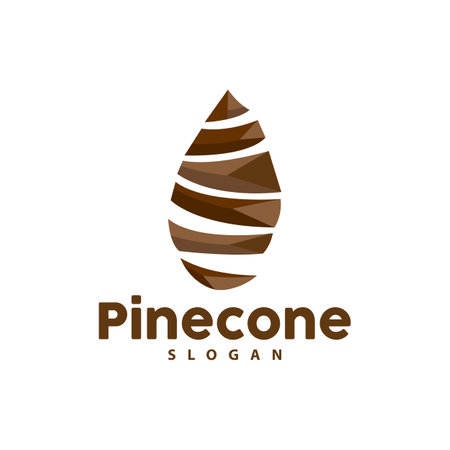 Pine Cone Logo, Elegant Luxury Pine Simple Design, Tree Acorn Icon Vector, Product Brand Illustrationのイラスト素材