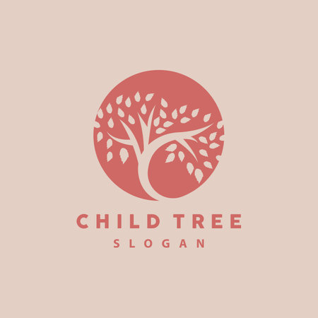 Tree Logo, Life Balance Education Vector, Luxurious Elegant Simple Tree Design, Playground Illustration Iconのイラスト素材