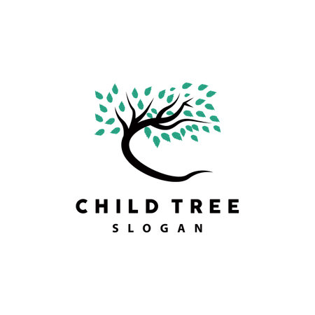 Tree Logo, Life Balance Education Vector, Luxurious Elegant Simple Tree Design, Playground Illustration Iconのイラスト素材