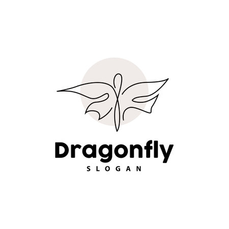Dragonfly Logo, Flying Animal Vector, Luxurious Elegant Simple Minimalist Design, Illustration Template Iconのイラスト素材