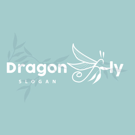 Dragonfly Logo, Flying Animal Vector, Luxurious Elegant Simple Minimalist Design, Illustration Template Iconのイラスト素材