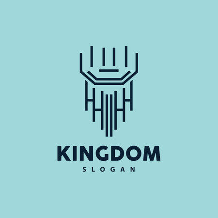 Castle Logo, Elegant Minimalist Design Royal Tower, Kingdom Fortress Vector, Illustration Template Iconのイラスト素材