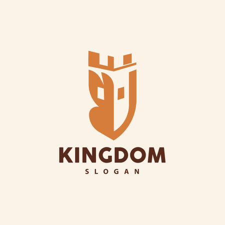 Castle Logo, Elegant Minimalist Design Royal Tower, Kingdom Fortress Vector, Illustration Template Iconのイラスト素材