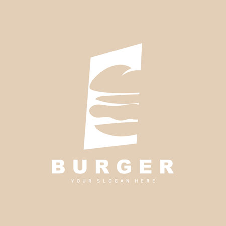 Burger Logo, Fast Food Design, Bread And Vegetables Vector, Fast Food Restaurant Brand Icon Illustrationのイラスト素材