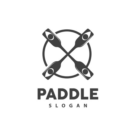 Paddle Logo, Boat Paddle Vector, Crossed Paddle Icon, Illustration Symbol Simple Designのイラスト素材
