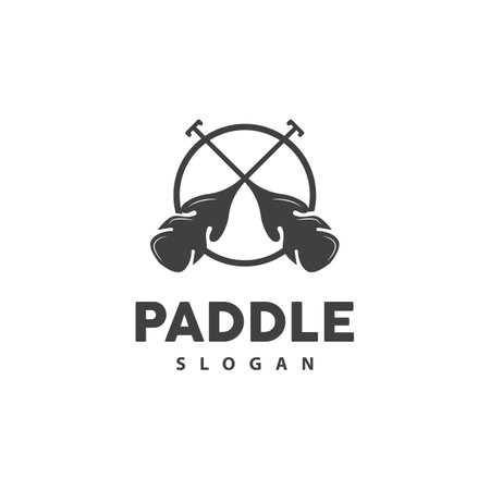 Paddle Logo, Boat Paddle Vector, Crossed Paddle Icon, Illustration Symbol Simple Designのイラスト素材