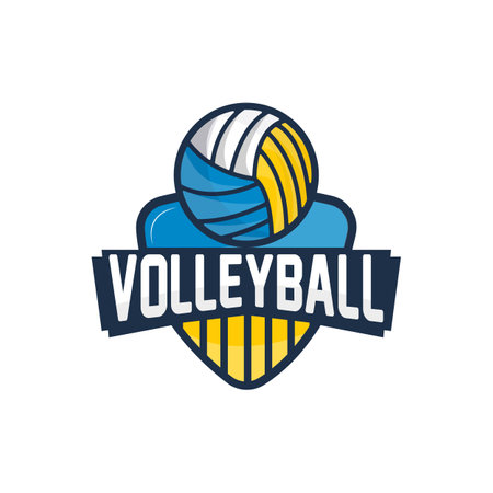 Volleyball Logo, Sport Simple Design, World Sports Tournament Vector, Illustration Symbol Iconのイラスト素材
