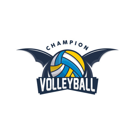 Volleyball Logo, Sport Simple Design, World Sports Tournament Vector, Illustration Symbol Iconのイラスト素材