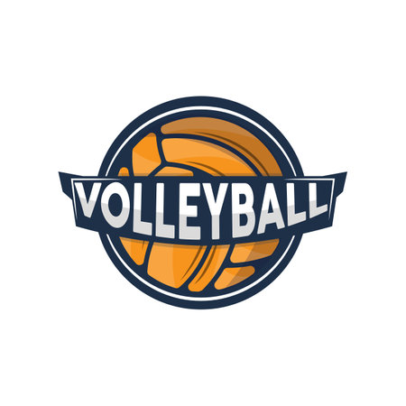 Volleyball Logo, Sport Simple Design, World Sports Tournament Vector, Illustration Symbol Iconのイラスト素材
