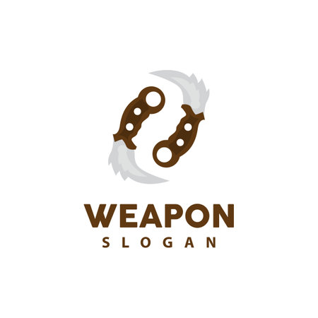 Kerambit Logo, Indonesia Fighting Weapon Vector, Ninja Fighting Tool Simple Design, Template Illustration Symbol Iconのイラスト素材