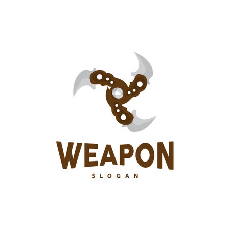 Kerambit Logo, Indonesia Fighting Weapon Vector, Ninja Fighting Tool Simple Design, Template Illustration Symbol Iconのイラスト素材