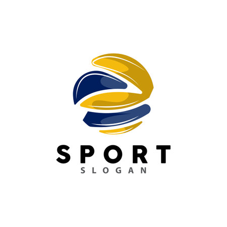 Volleyball Logo, Sport Simple Design, World Sports Tournament Vector, Illustration Symbol Iconのイラスト素材