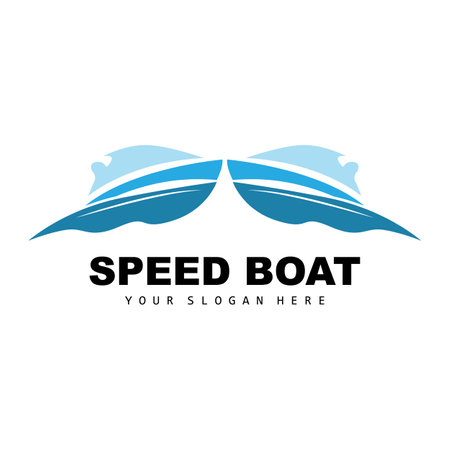 Speed Boat Logo, Fast Cargo Ship Vector, Sailboat, Design For Ship Manufacturing Company, Waterway Shipping, Marine Vehicles, Transportationのイラスト素材
