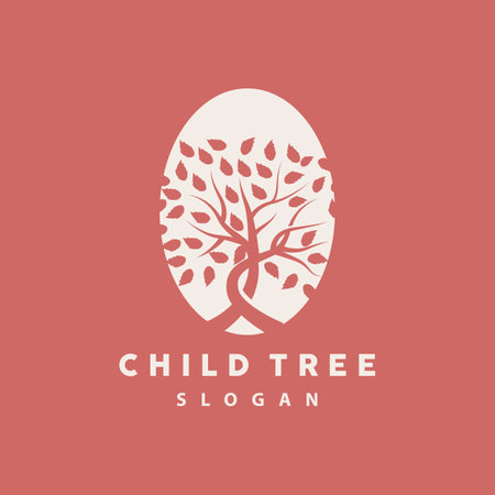Tree Logo, Life Balance Education Vector, Luxurious Elegant Simple Tree Design, Playground Illustration Iconのイラスト素材