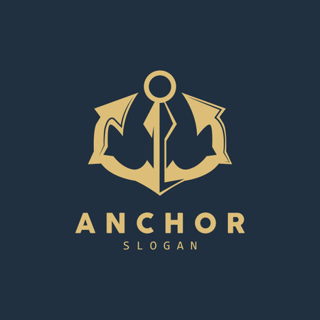 Anchor Logo, Ocean Ship Vector, Simple Minimalist Design, Anchor Icon, Spartan, Ocean, Symbol...