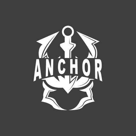Anchor Logo, Ocean Ship Vector, Simple Minimalist Design, Anchor Icon, Spartan, Ocean, Symbol Template Illustrationのイラスト素材
