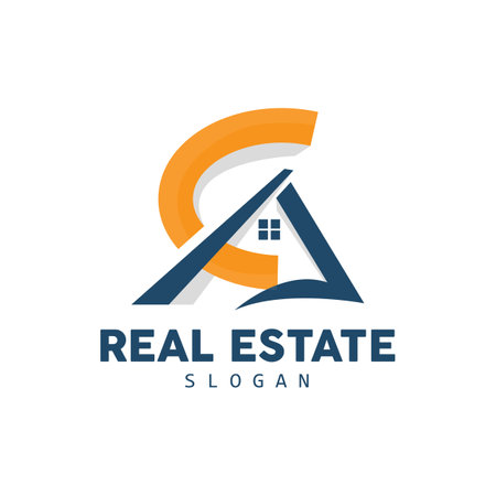 House Logo, Real Estate Logo Construction Building Vector, Minimalist Elegant Design, Icon Symbol Illustrationのイラスト素材