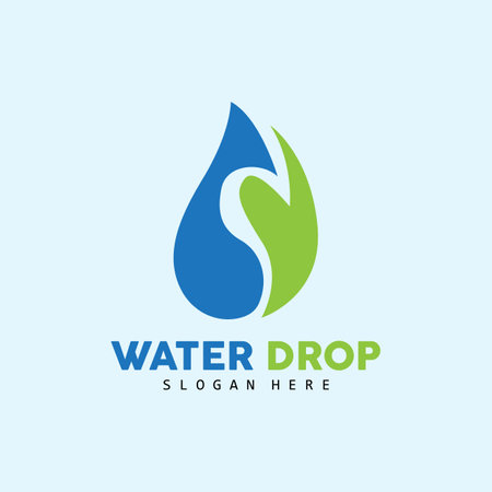 Water Drop Logo, Simple Vector, Elegant Design, Icon Symbol Templateのイラスト素材