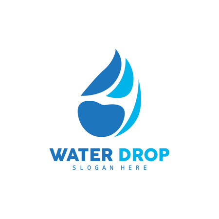 Water Drop Logo, Simple Vector, Elegant Design, Icon Symbol Templateのイラスト素材