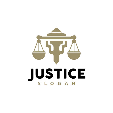 Justice Logo, Retro Vintage Theme Design, Law Vector, Law Firm, Scales Illustration Symbol Iconのイラスト素材
