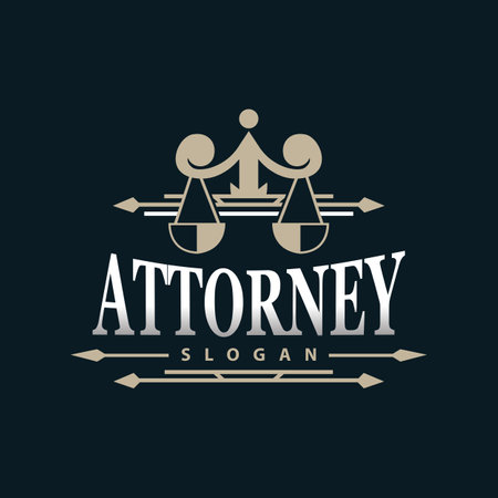 Justice Logo, Retro Vintage Theme Design, Law Vector, Law Firm, Scales Illustration Symbol Iconのイラスト素材