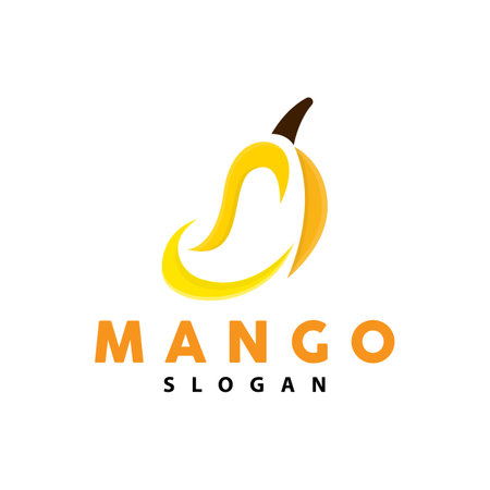 Mango Logo, Fruit Design Simple Minimalist Style, Fruit Juice Vector, Icon Symbol Illustrationのイラスト素材