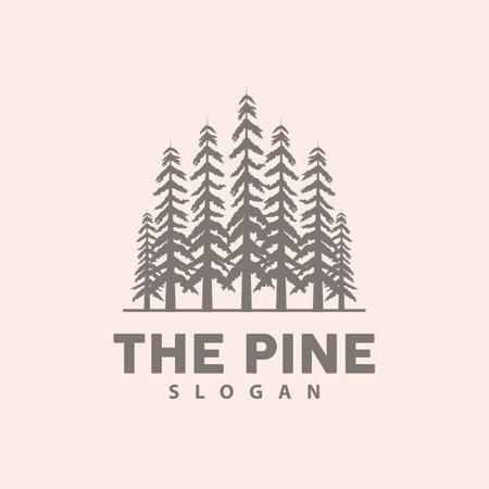 Pine Tree Logo, Luxurious Elegant Simple Design, Fir Tree Vector Abstract, Forest Icon Illustration Pine Product Brandのイラスト素材