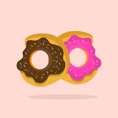Donut Icon Illustration, Isolated Vector, Cartoon Style Food Concept, Design Suitable For Web Landing Page, Banner, Sticker, Background, Posterのイラスト素材