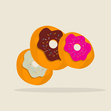Donut Icon Illustration, Isolated Vector, Cartoon Style Food Concept, Design Suitable For Web Landing Page, Banner, Sticker, Background, Posterのイラスト素材